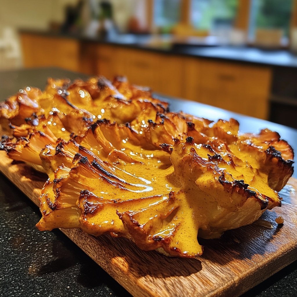 Im Ofen geschmorter Blumenkohl mit Kokos-Currysauce