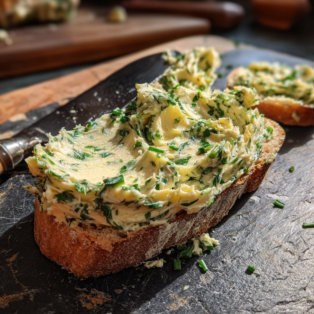 Kräuterbutter Mit Frischen Gartenkräutern