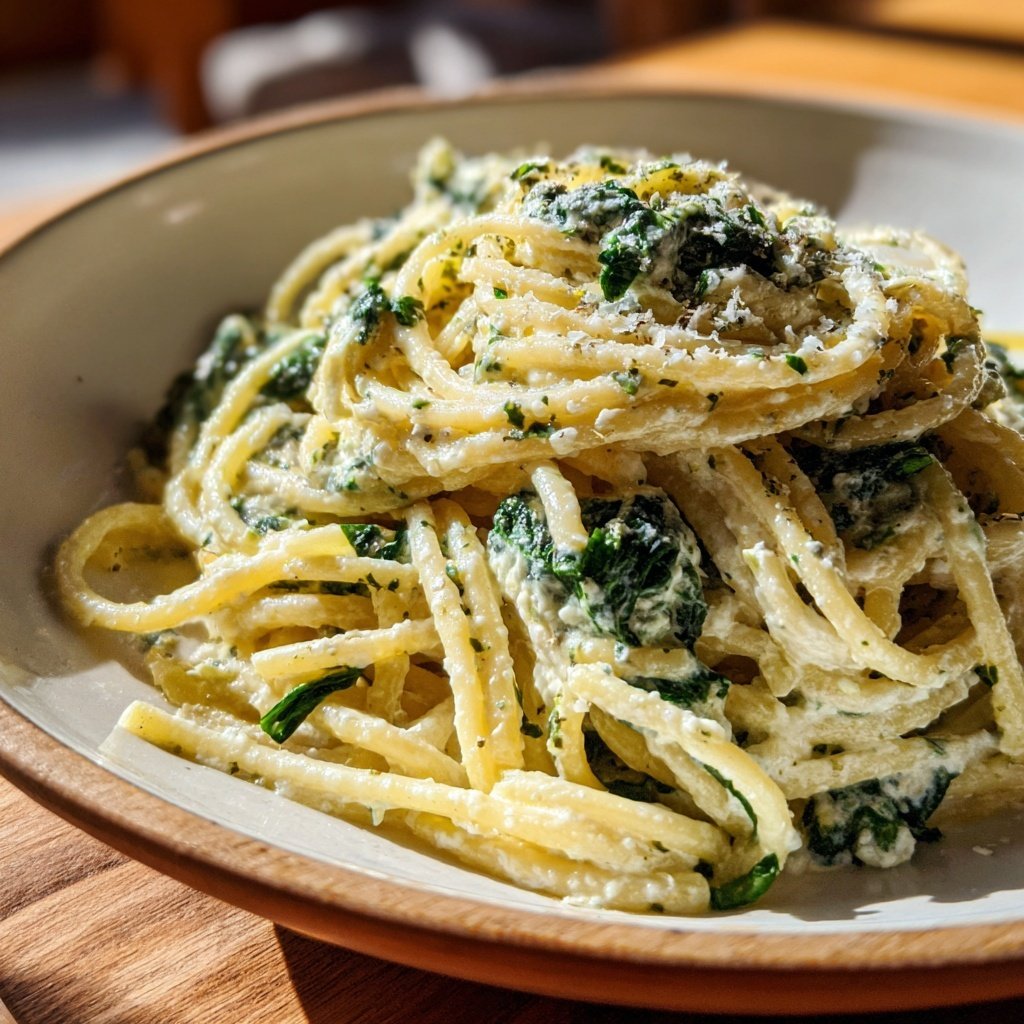 Spaghetti mit Spinat und Ricotta