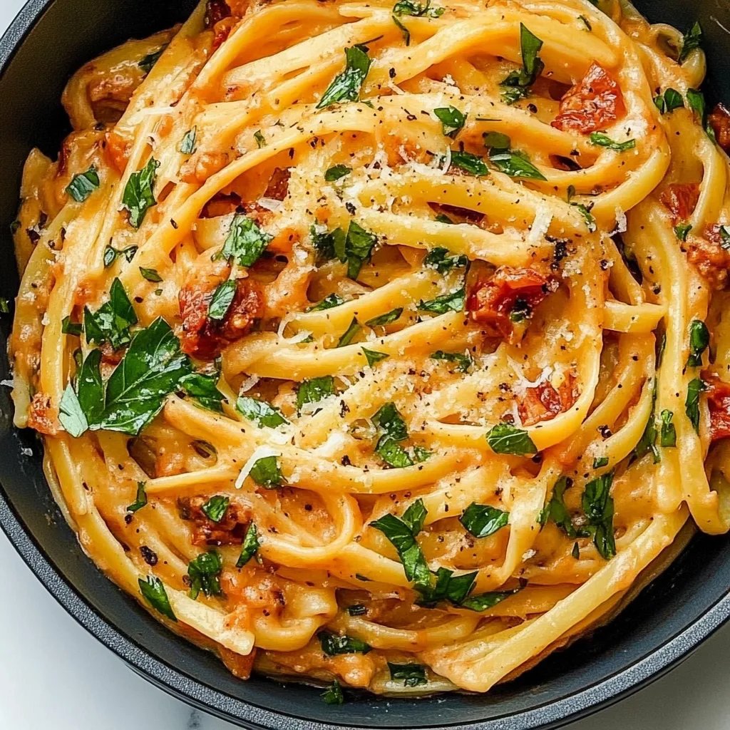Cremige Pasta mit sonnengetrockneten Tomaten (Vegan)