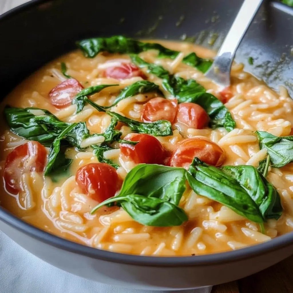 Cremiges Orzotto mit Babyspinat
