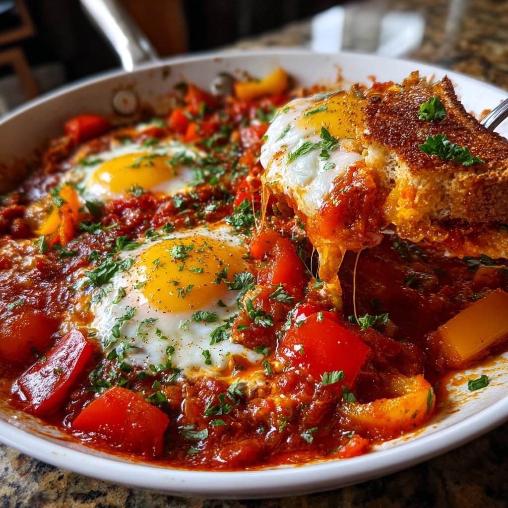 Shakshuka mit Tomaten und Paprika