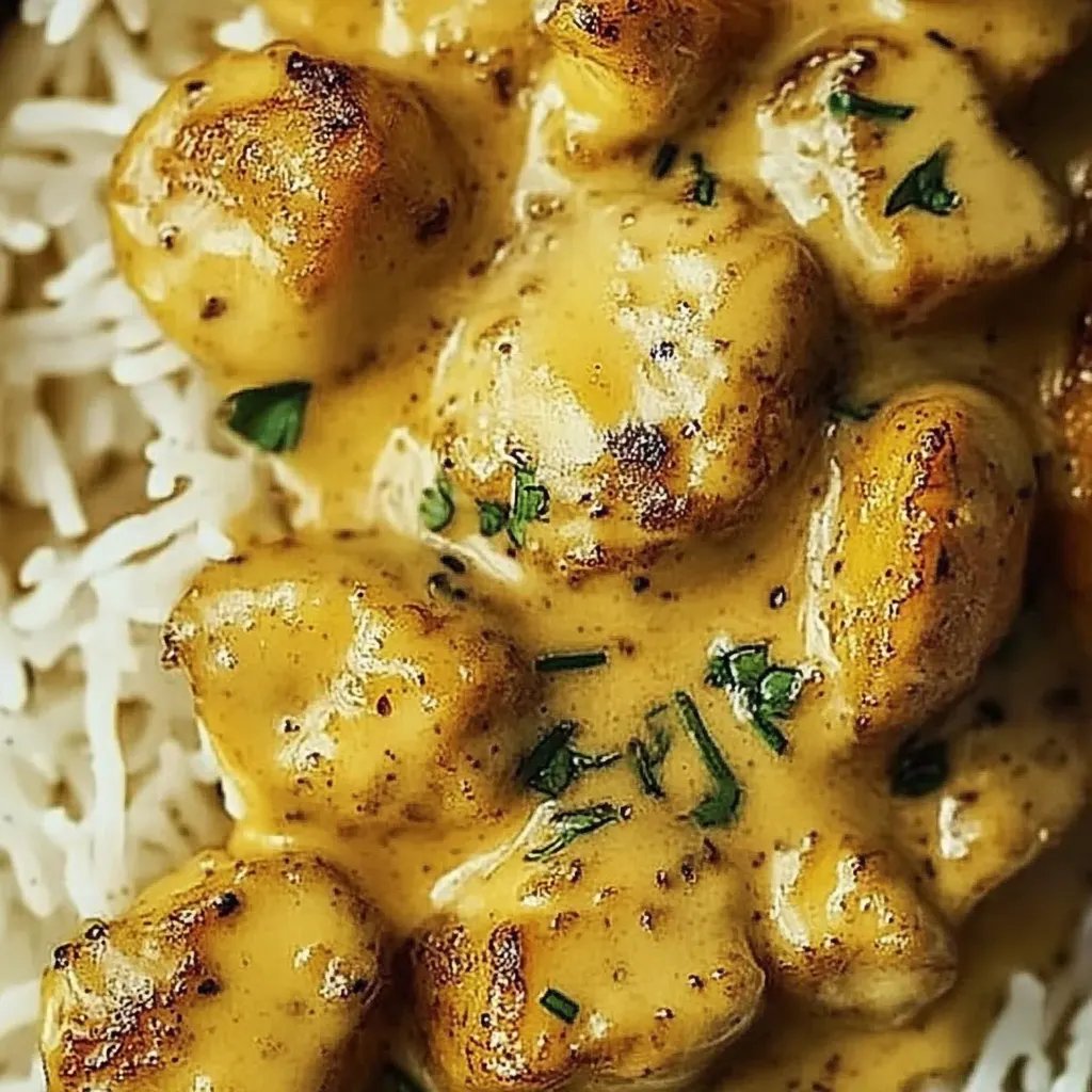 Schnelles Honig Senf Hähnchen mit Reis