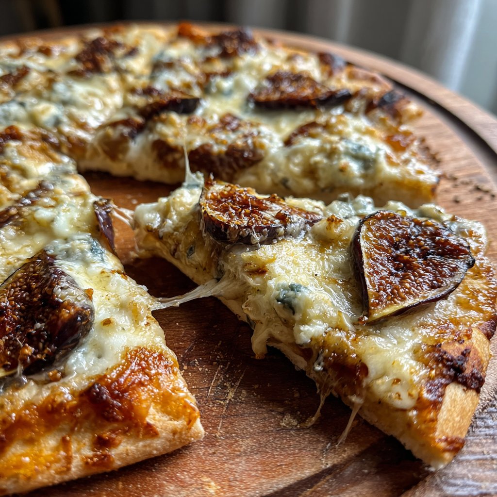 Pizza mit Feigen und Gorgonzola