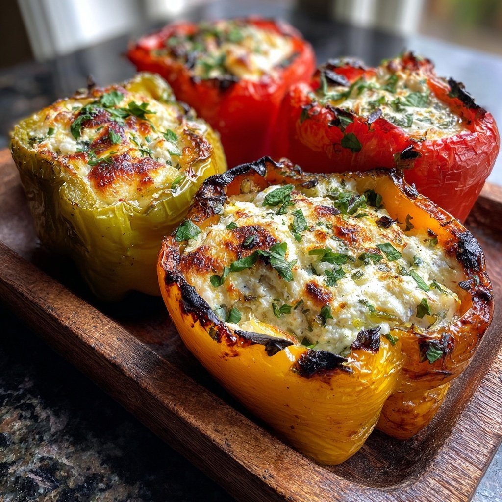 Gegrillte Paprika Mit Feta
