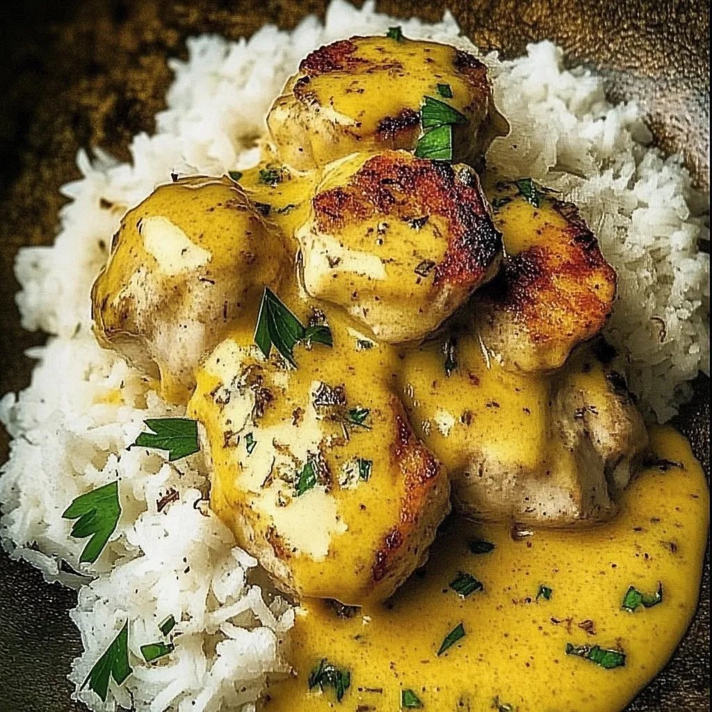 Schnelles Honig Senf Hähnchen mit Reis