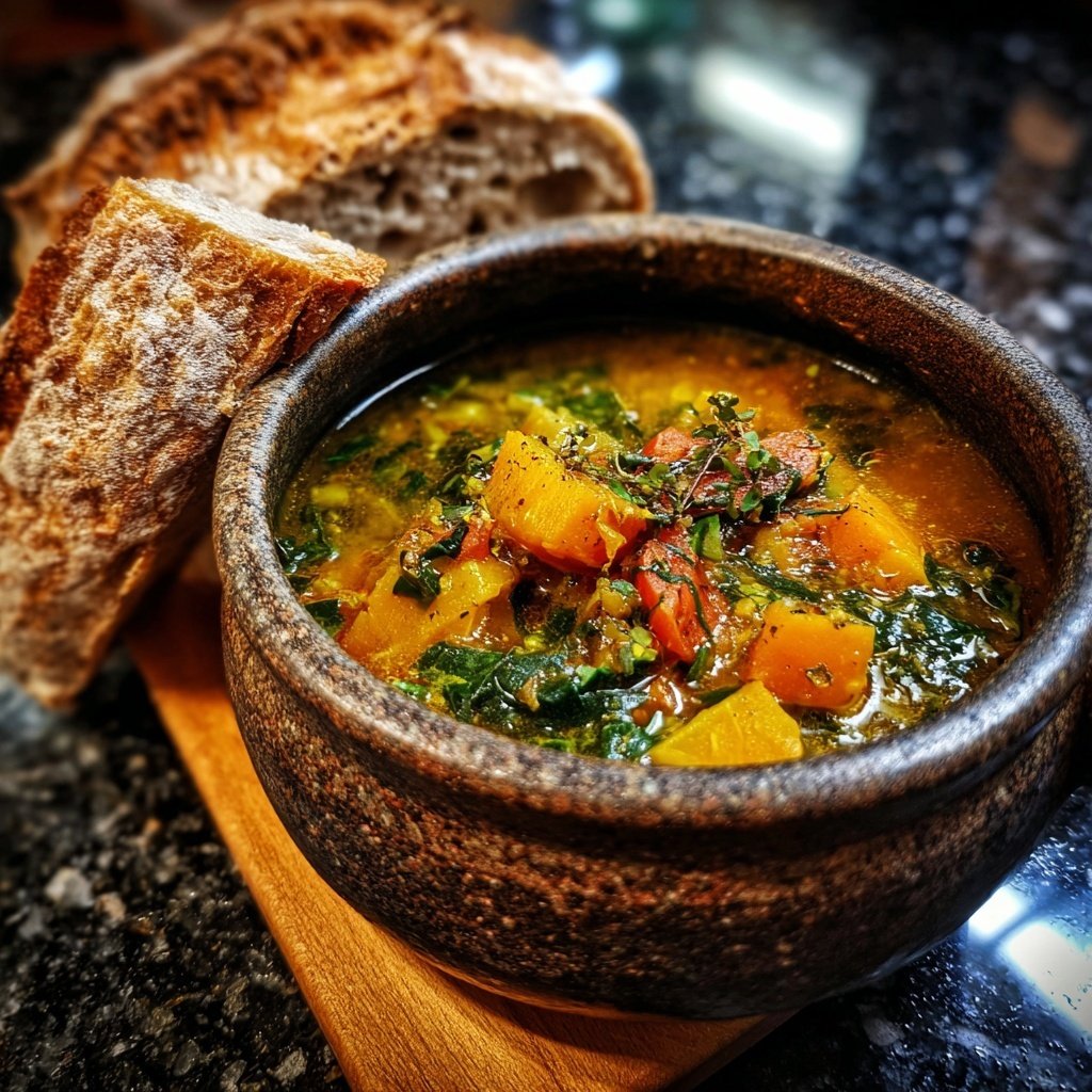 Abendessen mit Suppe