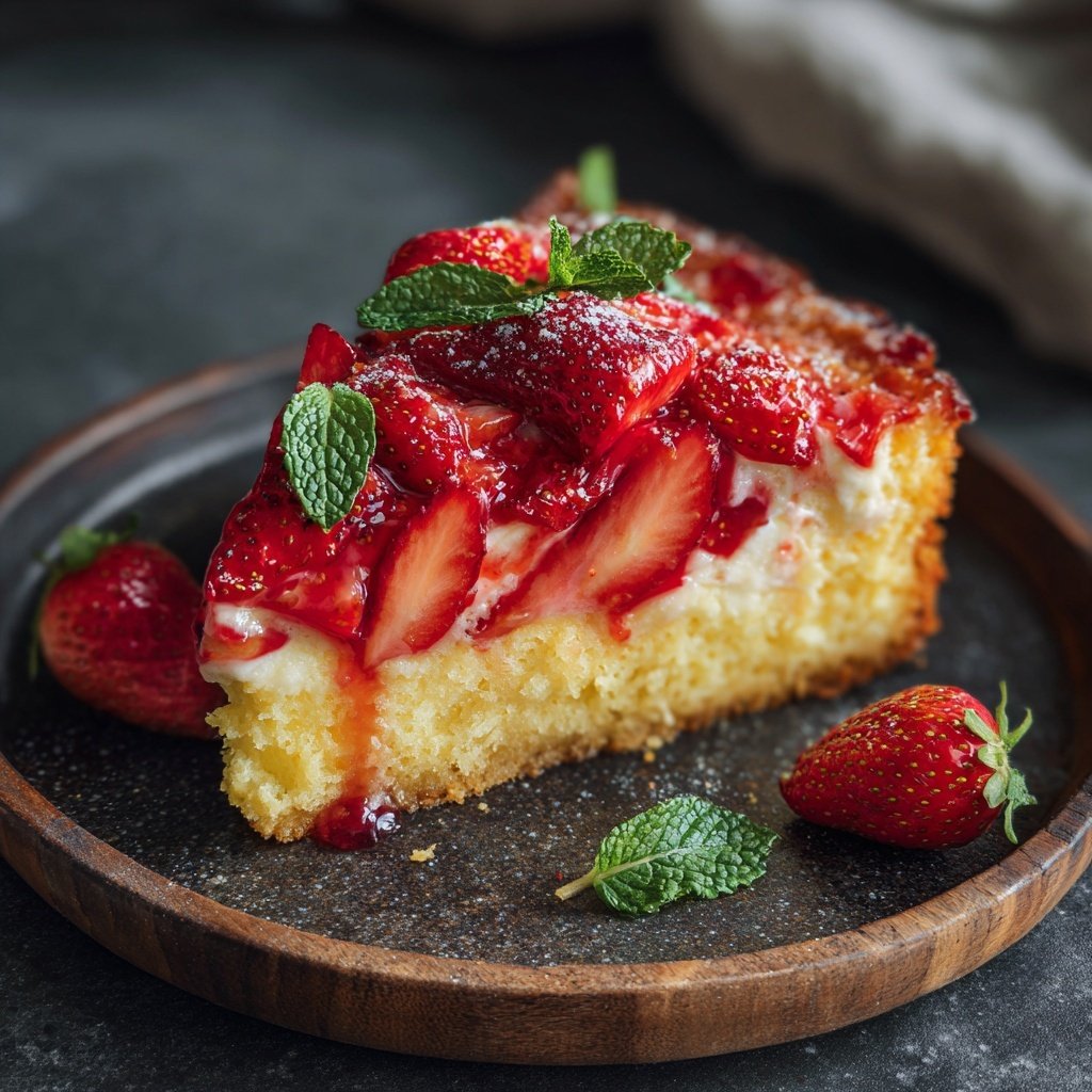 Erdbeerkuchen Mit Frischer Minze