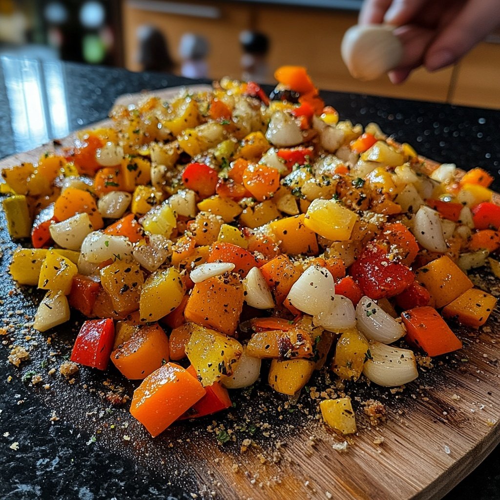 Gemüsepfanne mit Knoblauch