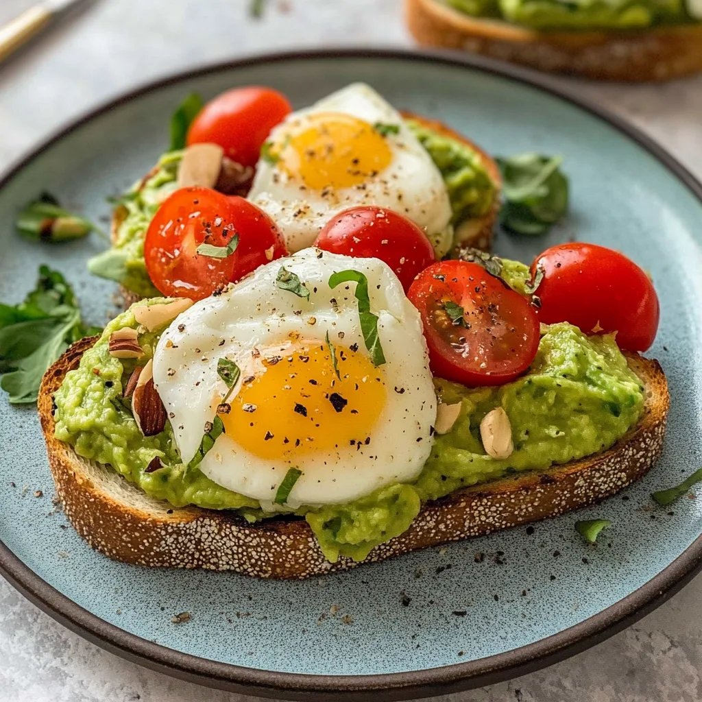 Avocado-Toast mit pochierten Eiern