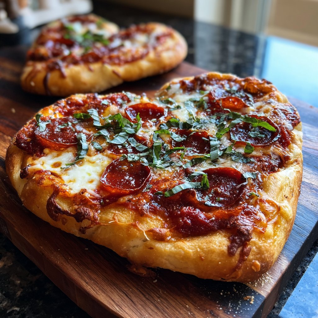 Valentins-Pizza in Herzform