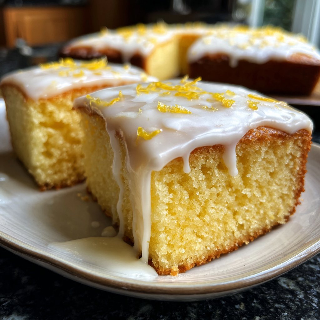 Zitronenkuchen mit Frischkäseglasur