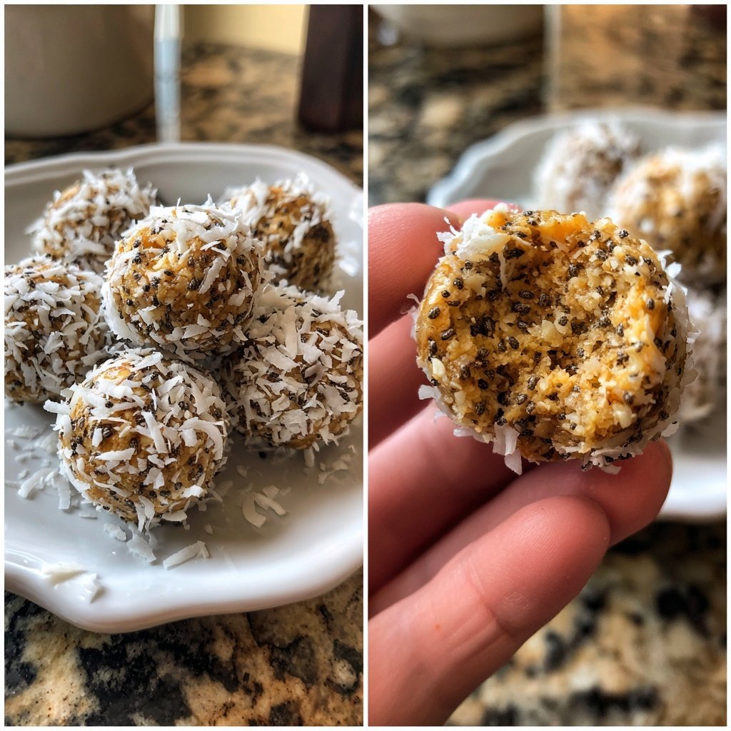 Protein Bällchen mit Kokosraspeln