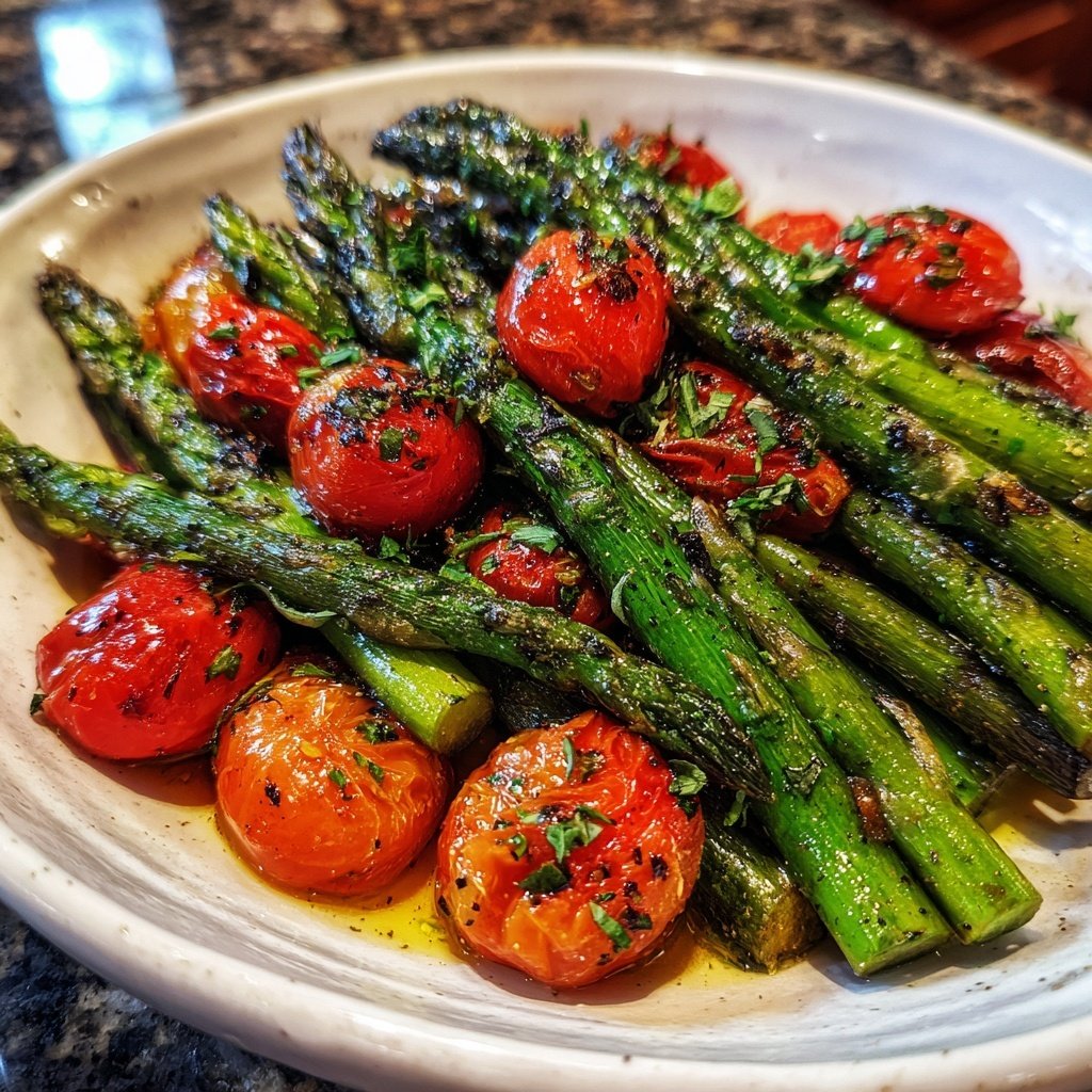 Grüner Spargel Mit Tomaten